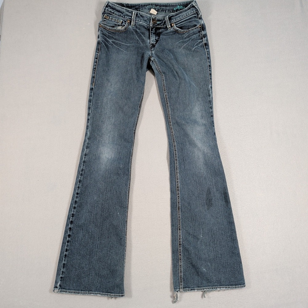 Silver Jeans Co Jeans Womens 28 Blue Aiko Bootcut Distressed L9528SAD389 Denim